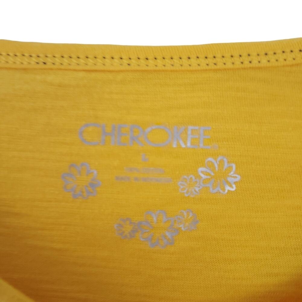 NEW Cherokee Long Sleeve Graphic Tee Girls Large 10-12 Yellow, Polkadot, Cherry - Picture 3 of 4